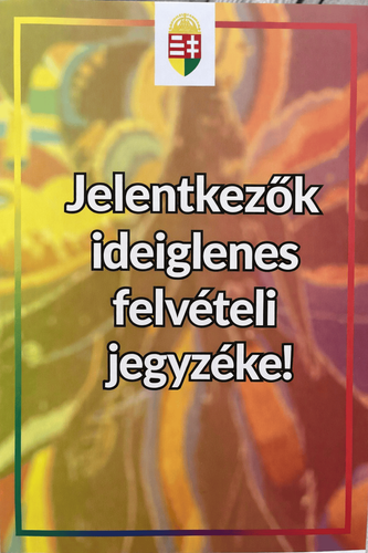Jelentkezők ideiglenes felvételi jegyzéke 2026